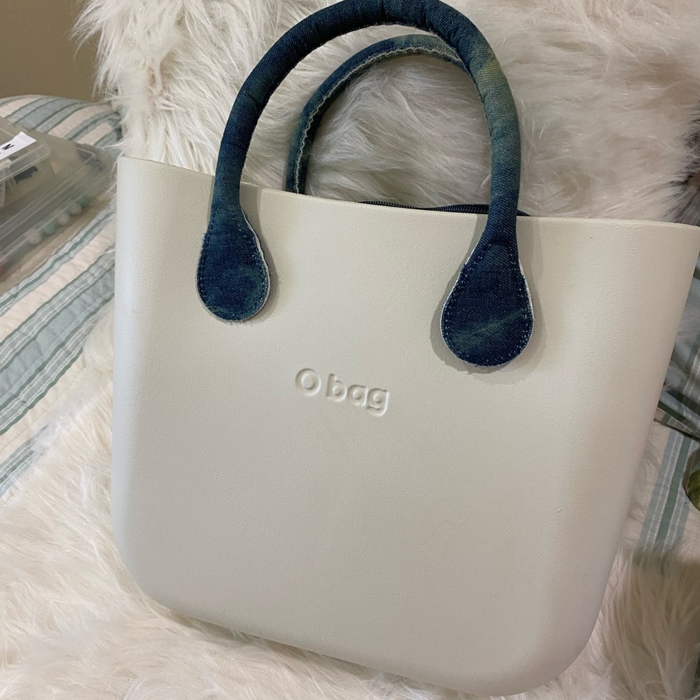 White and Blue Women's  O Bag Handbag from Italy